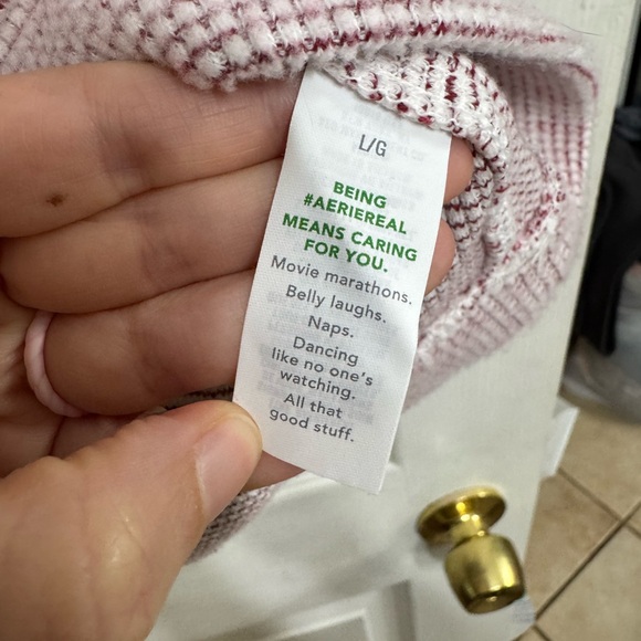 Aerie Soft Knit Sweater in Red and White - Picture 3 of 4